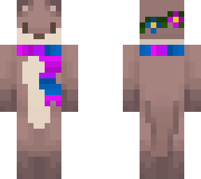 otter w/ bi scarf+flower crown