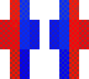 half red and blue