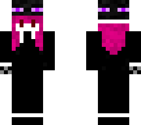 white girl with a black hoodie and enderman hat