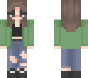 green sweater skin