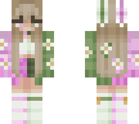 half pink half green flower girl