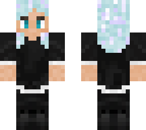 light blue longer hair white trim