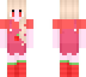 pastel girl - strawberry overalls