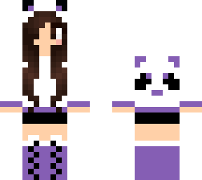 purple panda girl brown hair n eyes