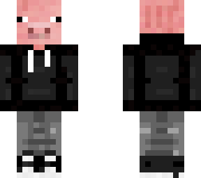 black hoodie pig skin