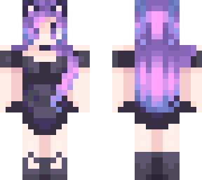 purple hair kitty girl