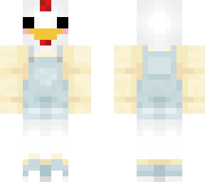 chicken in overalls