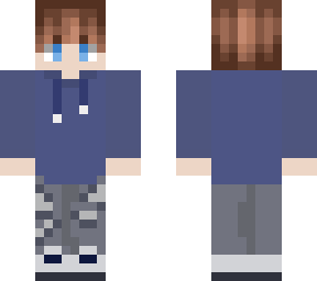 updated blue eyes brown hair boy. blue hoodie