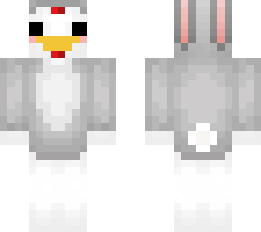 chicken in bunny hoodie