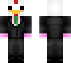 chicken in suit with pink shirt