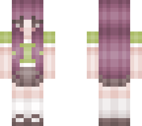 green and purple girl