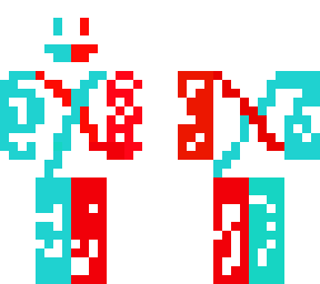 ice blue and red guy