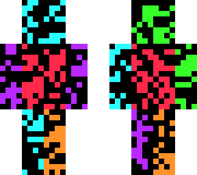 pixelated black and rainbow