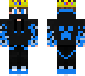 blue boy with technoblade's crown