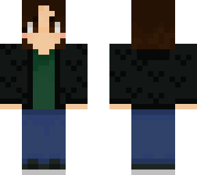 brown hair black jacket girl