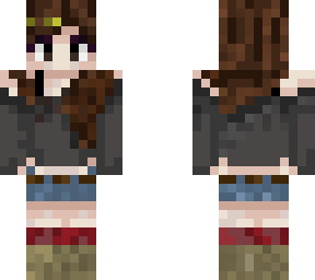 brunette female w/ fur boots