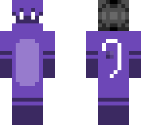 purple blob with patterns, beanie and tail