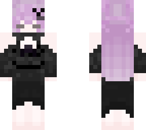 purple hair in gothic lolita dress