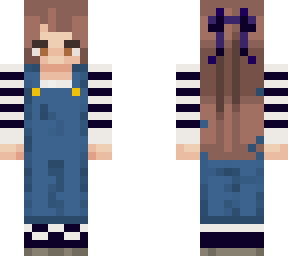 dark bow with overalls