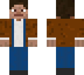farmer steve with a leather jacket