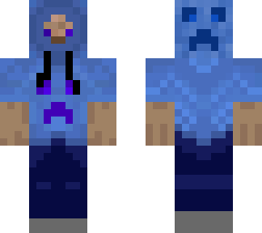steve with a blue creeper hoodie (toggles)