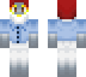 broken bones fursona (blue button up, red beanie)