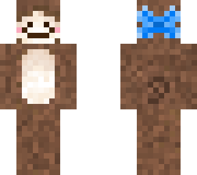 monkey with blue bow behind