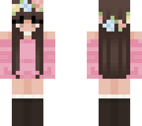 pink girlie with flowers