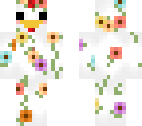 chicken in flowers