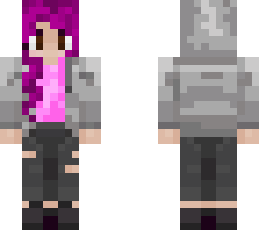 girl w purple hair and hoodie - hood up