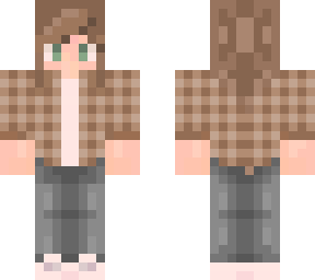brown flannel shirt - long hair