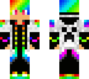 rainbow boy with pink eyes