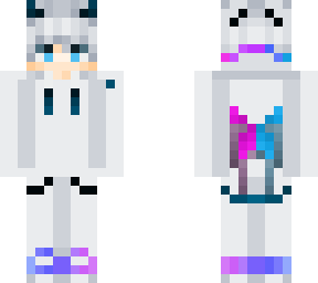 black white blue and pink boy w/ hoodie