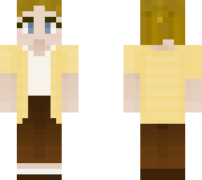 tied back hair, yellow shirt 1.2