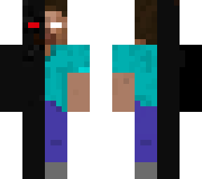 herobrine halfway exposed to the dark side