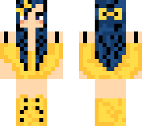 yellow cute girl with blue hair