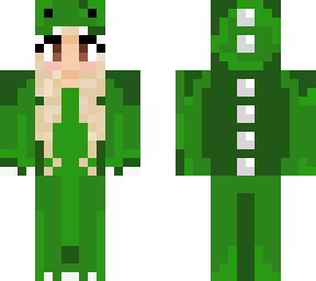 blonde girl in dinosaur costume