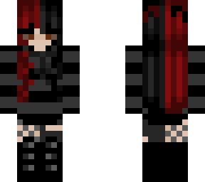 black/red hair