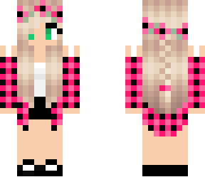 neon pink plaid flower crown