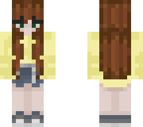 yellow sweater and jean shorts