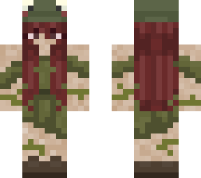 (fixed hair) cute green forest fairy with froggy hat