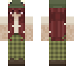 green froggy hat with gingham pants and white top