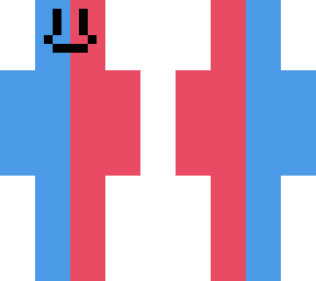 half blue and half red