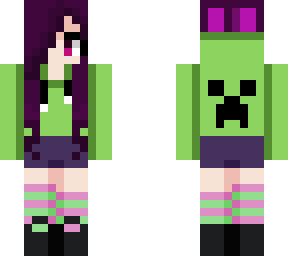 pastel creeper hoodie girl