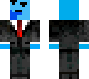 thinking in a suit blue
