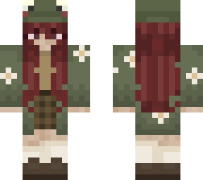 green froggy hat with flower cardigan
