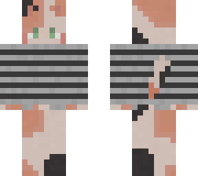 calico cat w stripped shirt