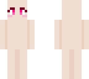 just a little mannequin looking gal with pink eyes