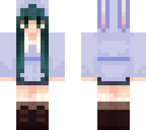 purple/blue bunny with blue hair