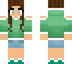 girl with green hoodie